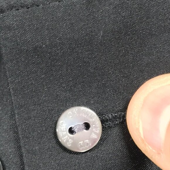 Valentino Jeans Shirt Womens 42 Black 3/4 Sleeve Hidden Placket Tailored Stretch - Picture 8 of 11